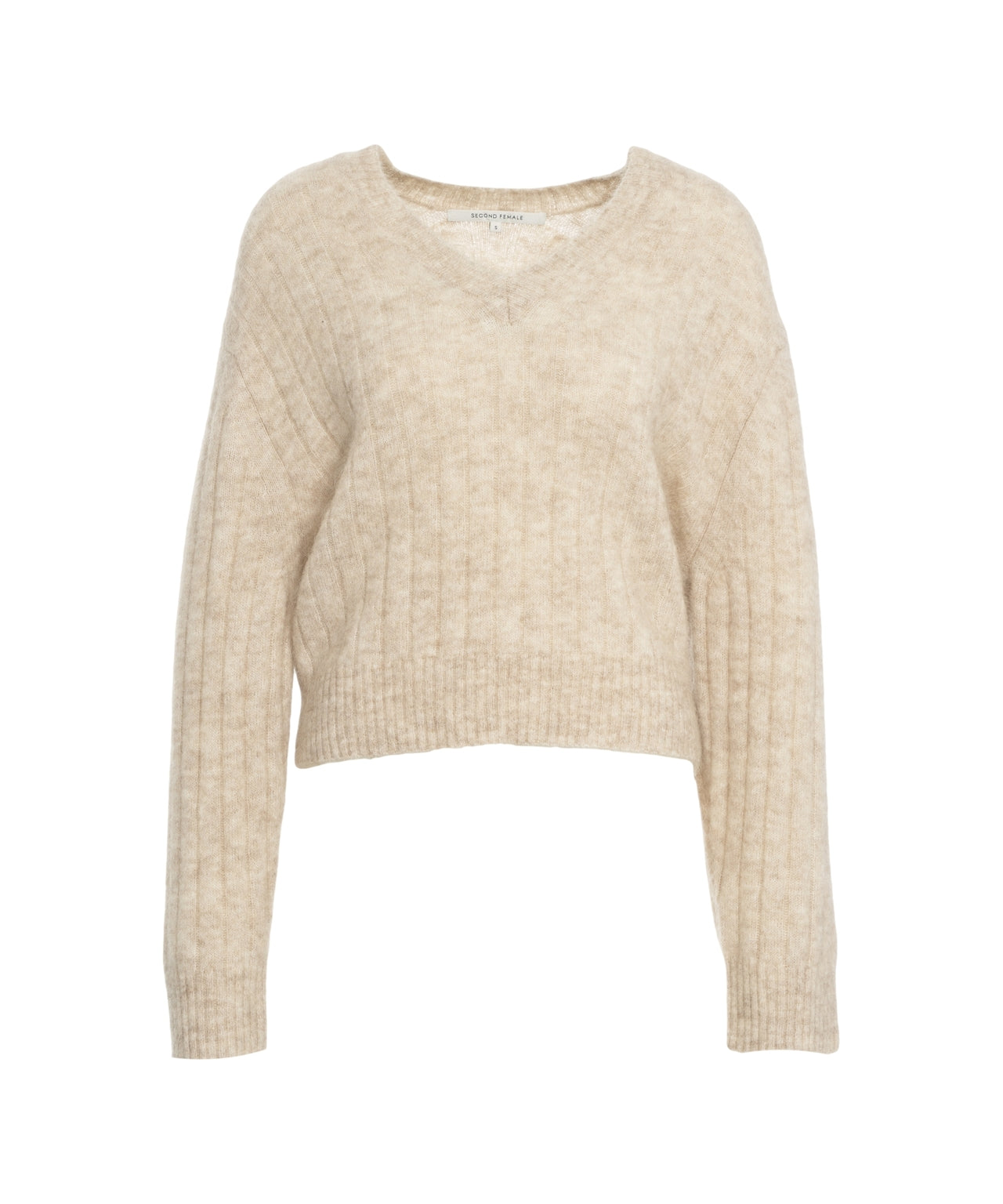 SECOND FEMALE Oversized V-Neck Pullover Sweater for Women
