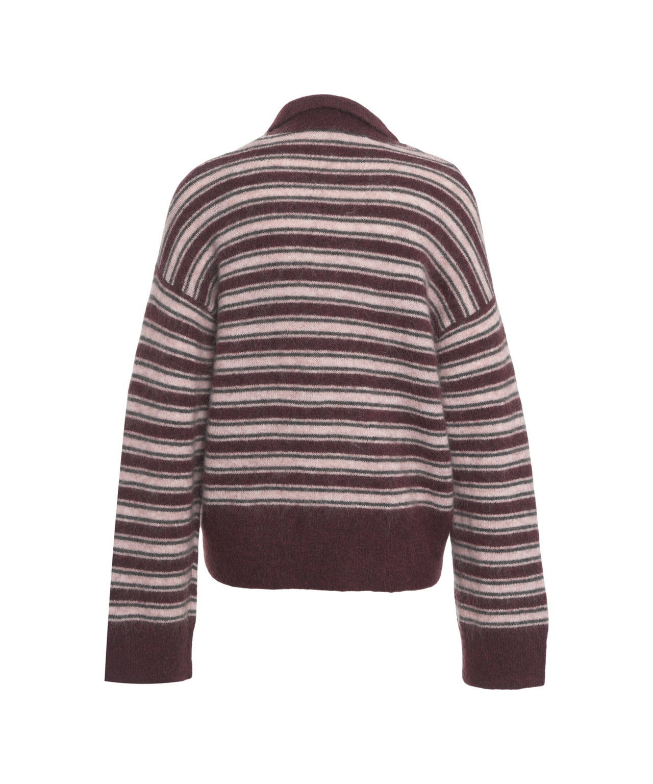 SECOND FEMALE Striped Knit Sweater with Polo Collar