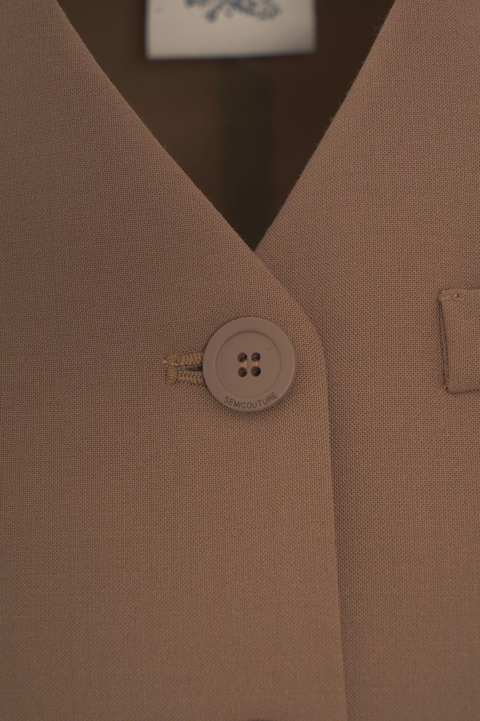 SEMICOUTURE Elegant V-Neck Waistcoat for Women - Fall Winter 25/26