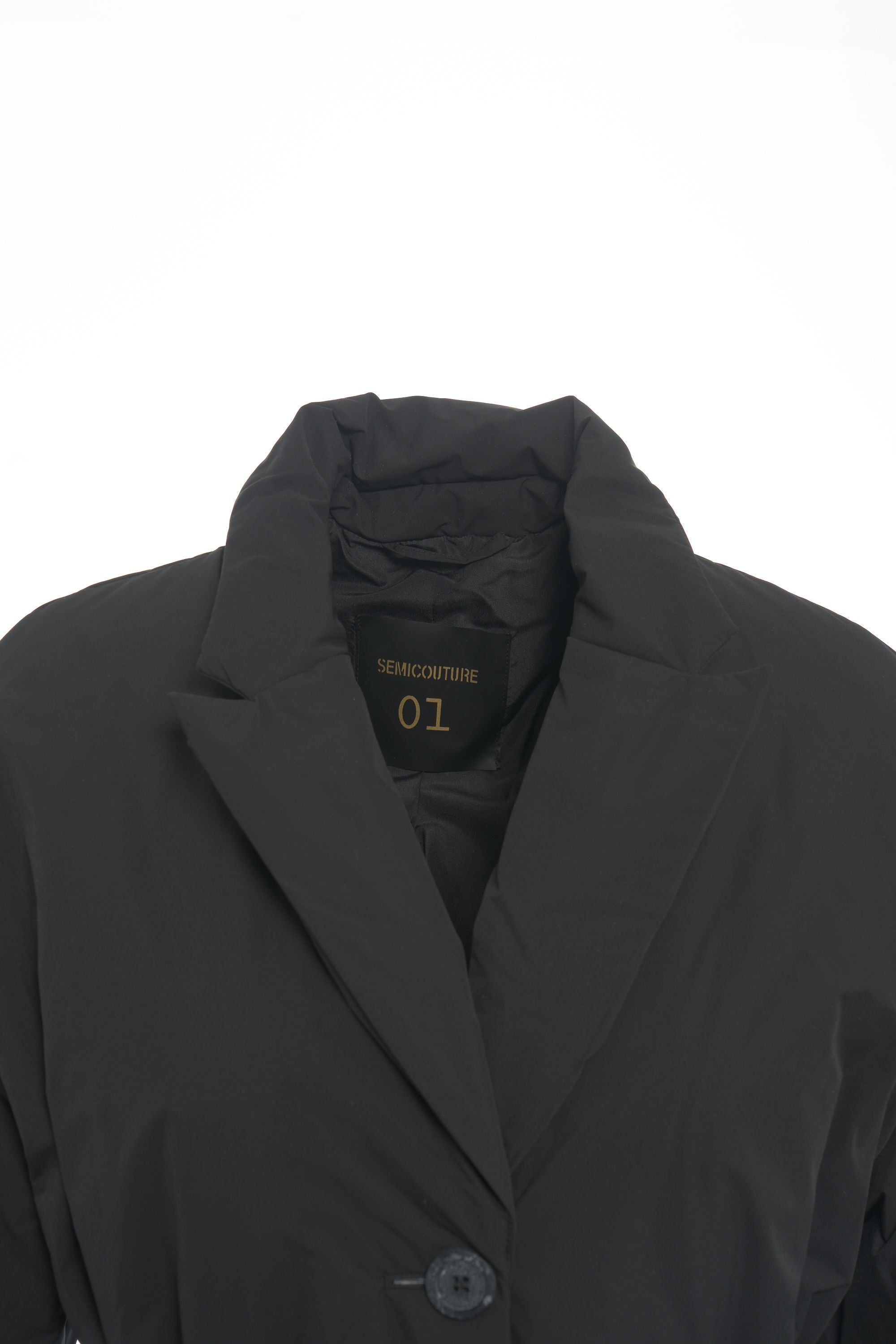 SEMICOUTURE Chic Padded Jacket with Belted Waist