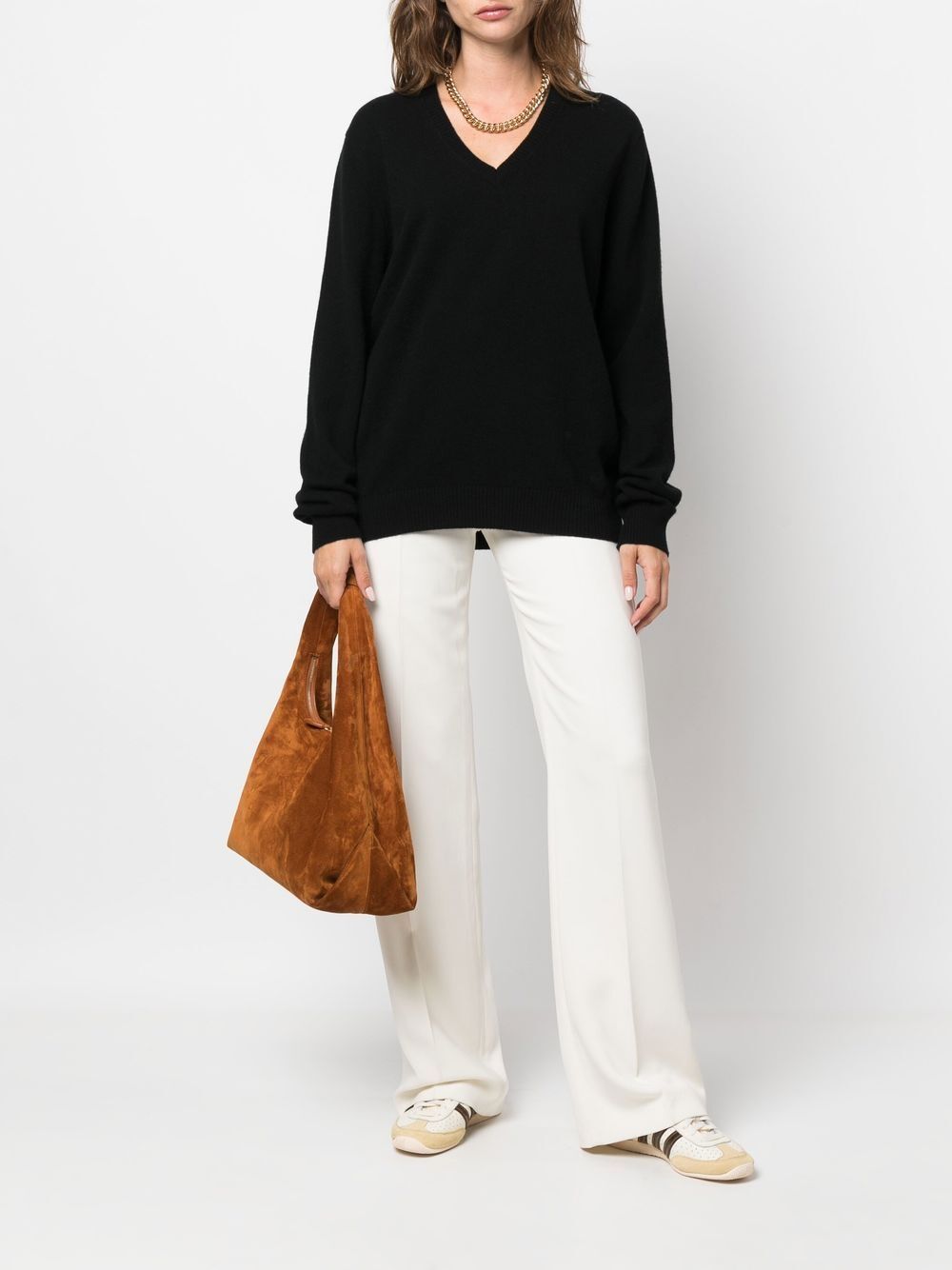 LOULOU STUDIO Women's Classic Cashmere V-Neck Sweater