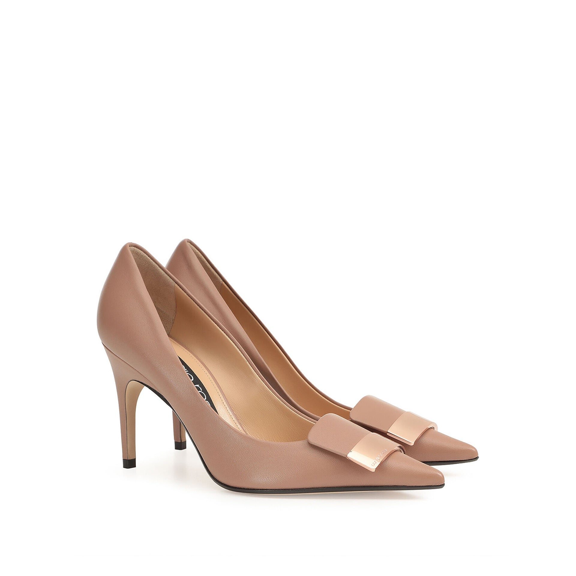 SERGIO ROSSI Elegant Leather Pumps with 9 cm Heel