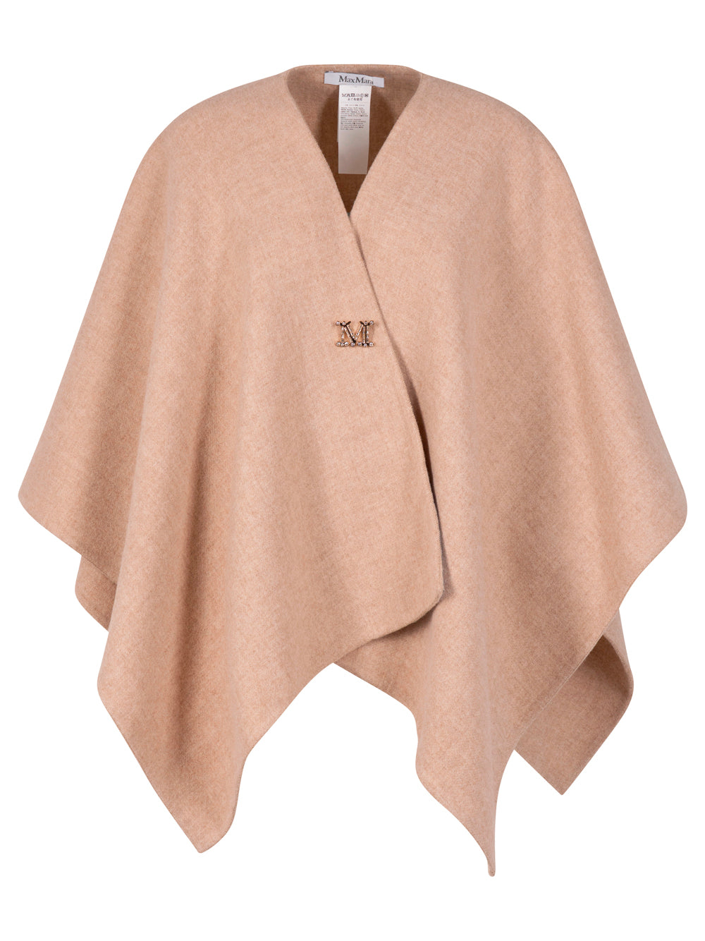 MAX MARA Elegant Wool Cape with Brooch