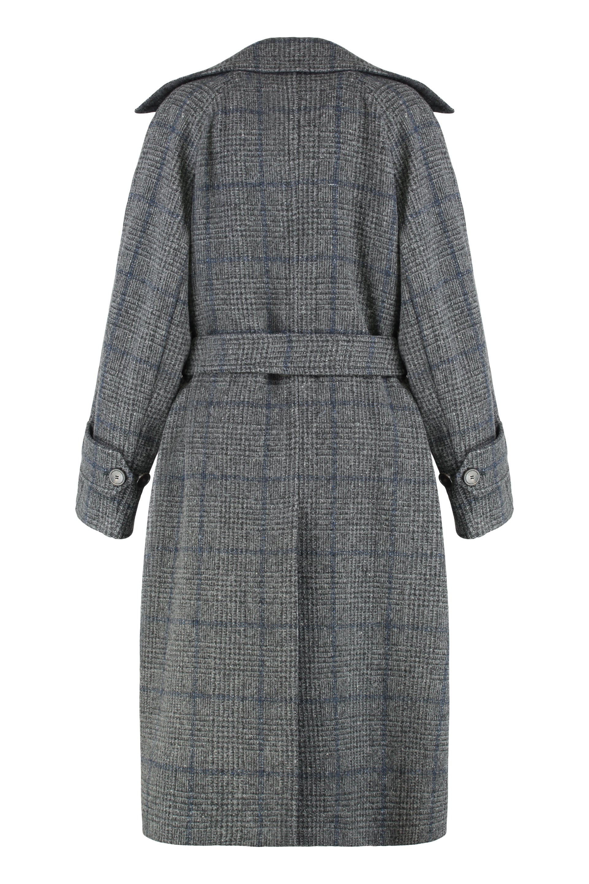 WEEKEND MAX MARA Double-Breasted Long Wool Tweed Jacket