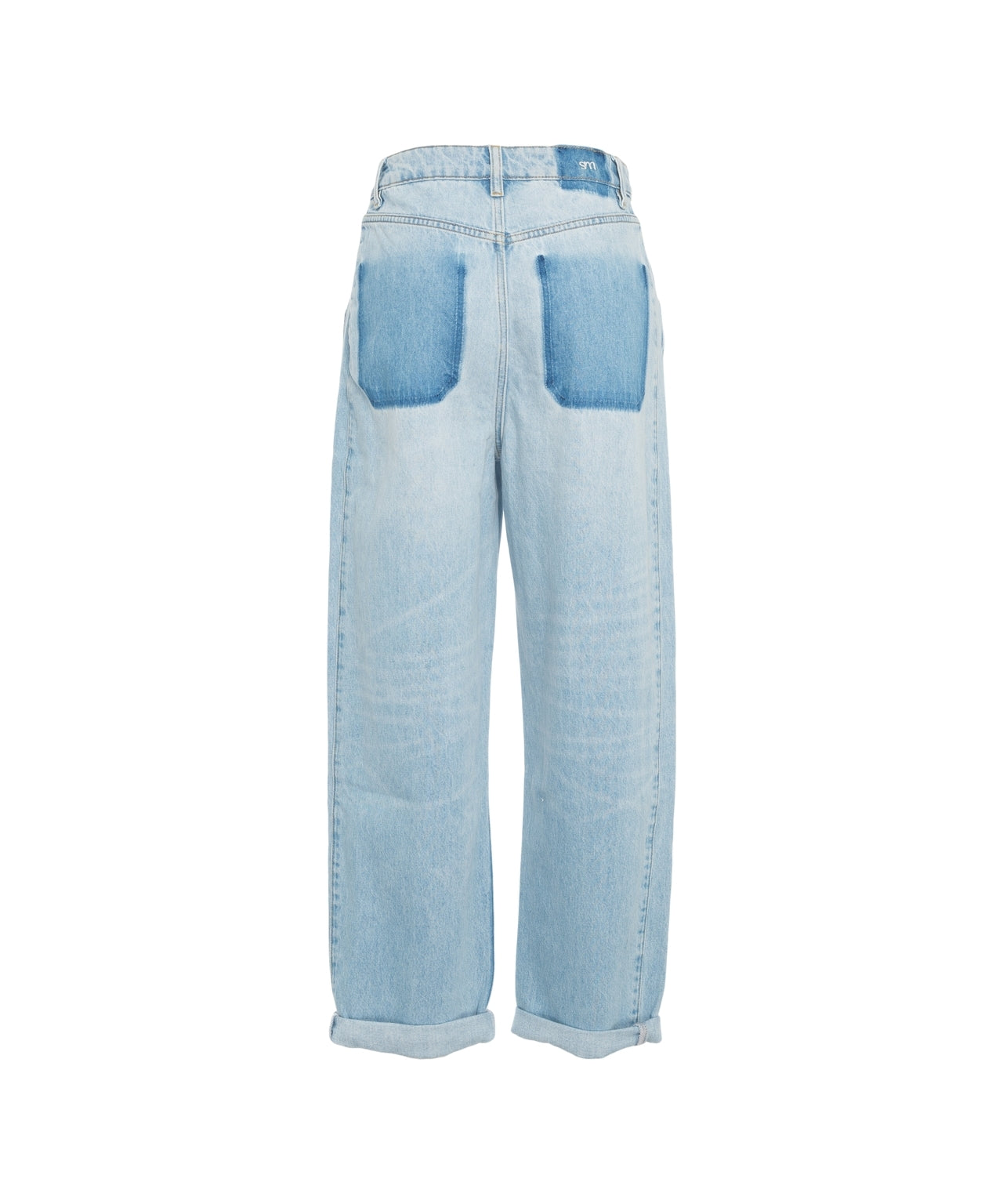 SEVENTY + MOCHI Wide Leg High-Waist Turn Up Jeans