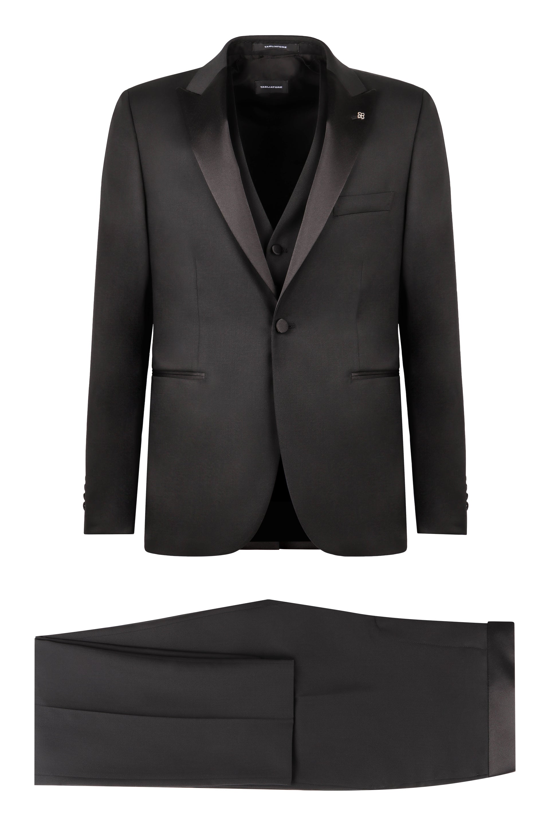 TAGLIATORE Stretch Wool Three-Pieces Suit for Men