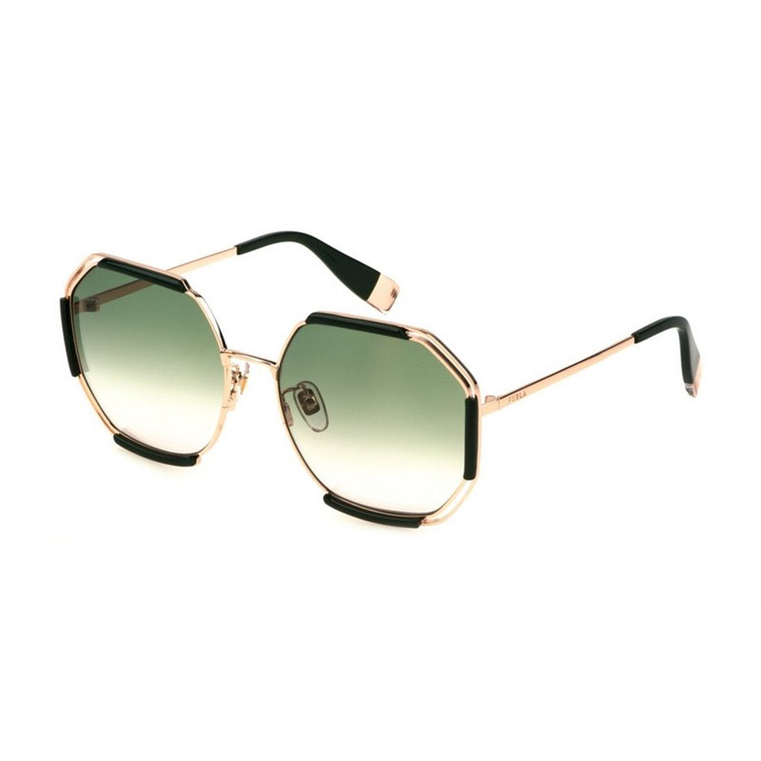 FURLA Stylish Women's Sunglasses with Green Gradient Lenses