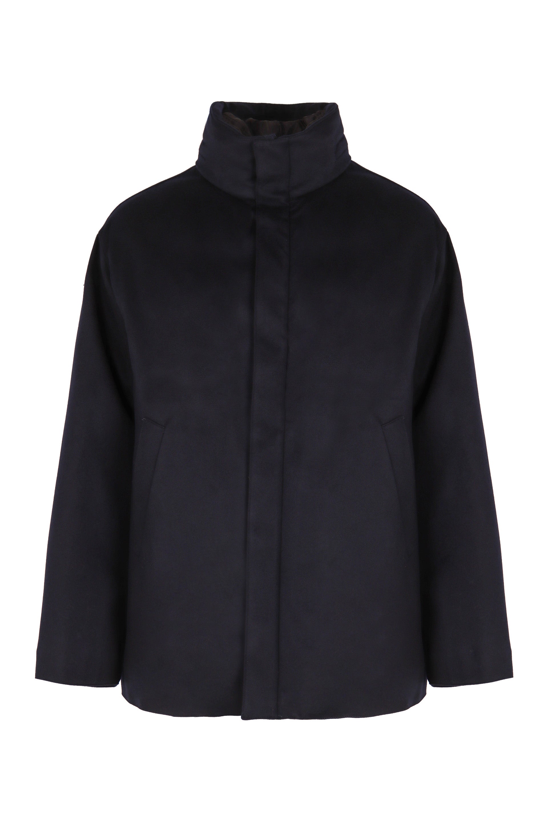 PRADA Cashmere Padded Jacket with Stand-Up Collar