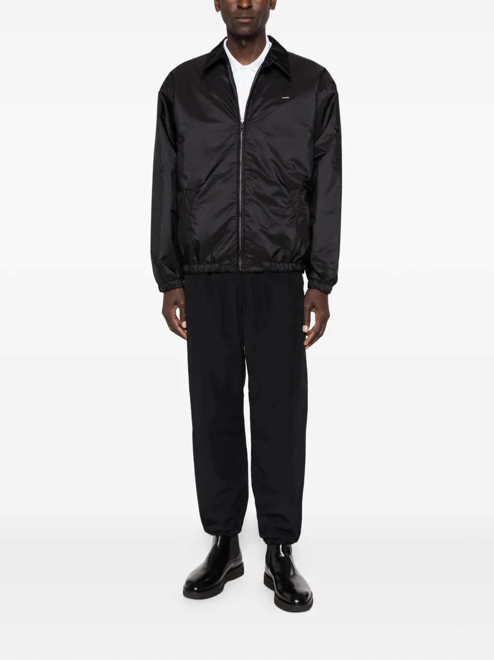 PRADA Zipped Nylon Jacket with Logo Embroidery for Men - SS26 Collection
