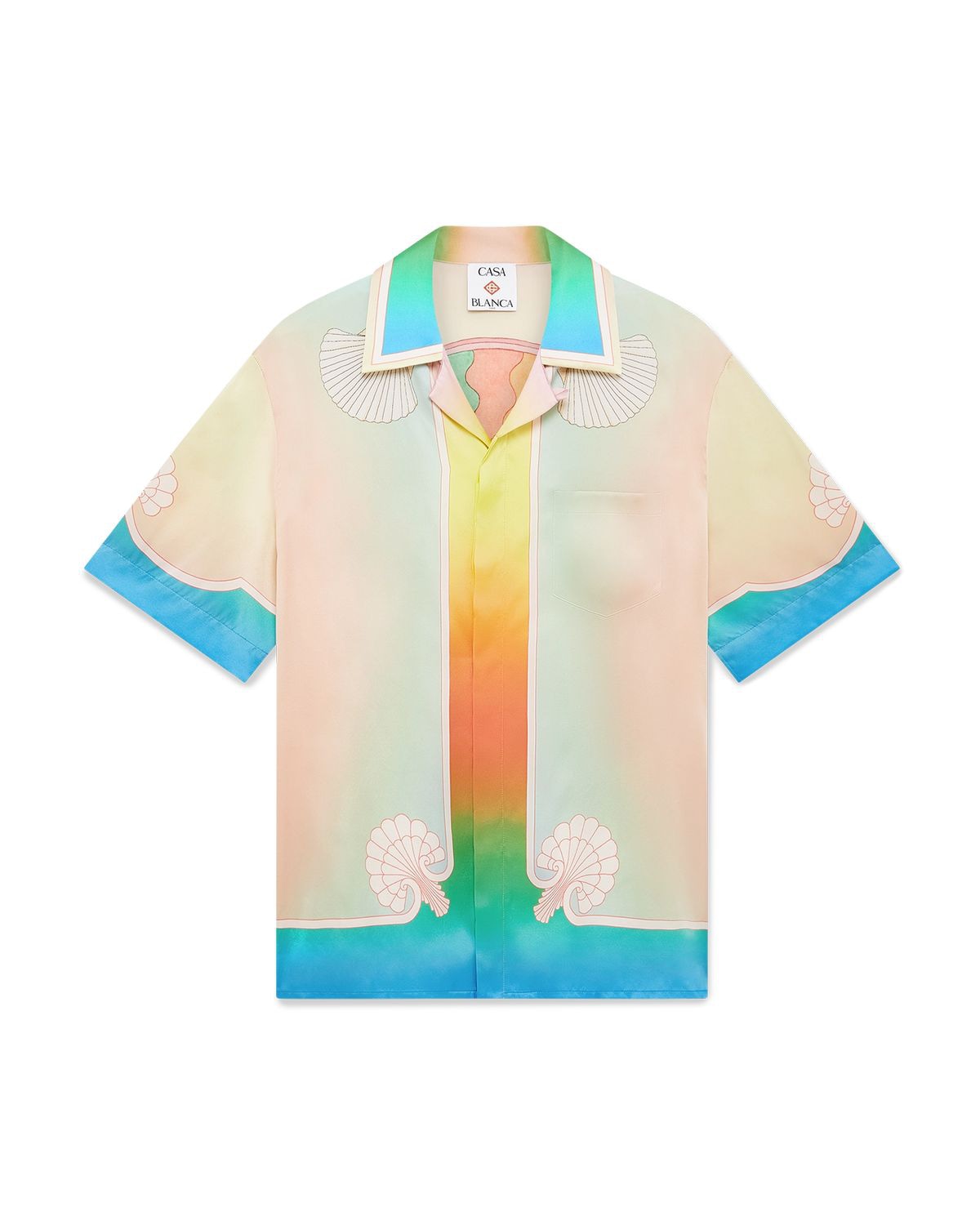 CASABLANCA Cuban Collar Short Sleeve Shirt