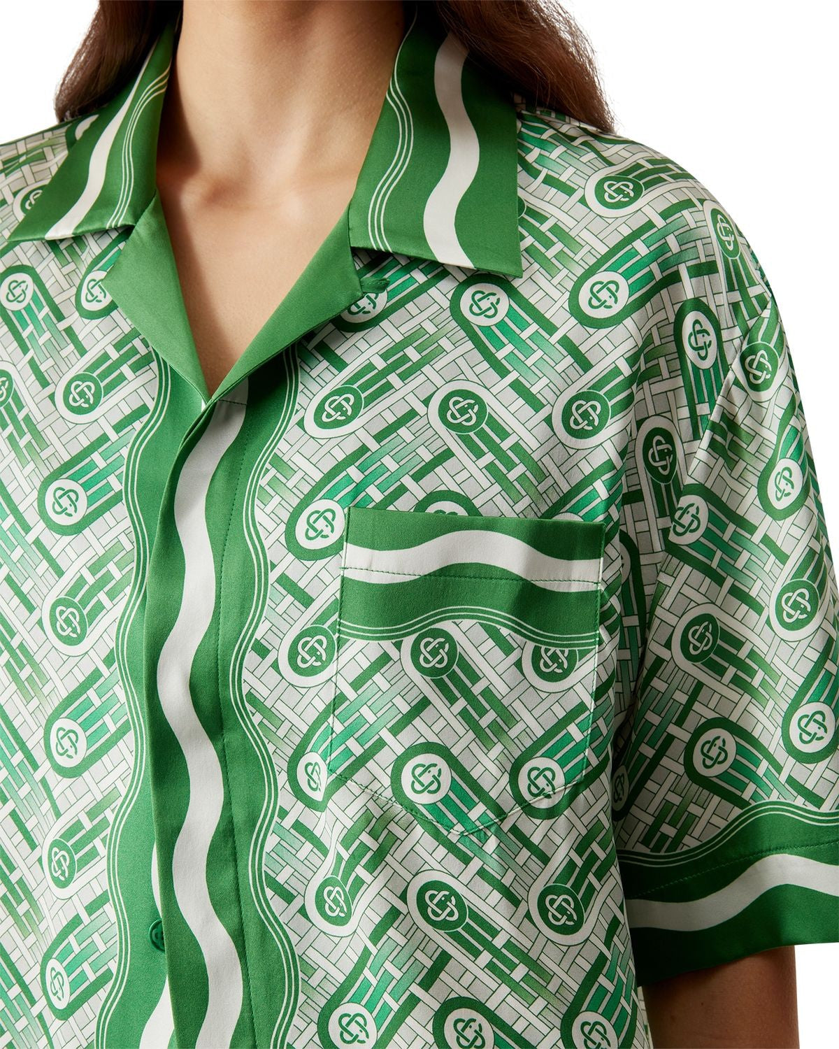 CASABLANCA Mini Cuban Collar Short Sleeve Shirt