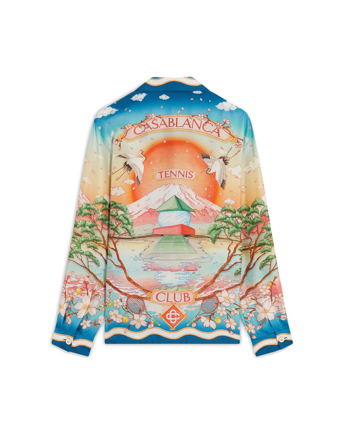 CASABLANCA Cuban Collar Long Sleeve Shirt - Tennis Inspired