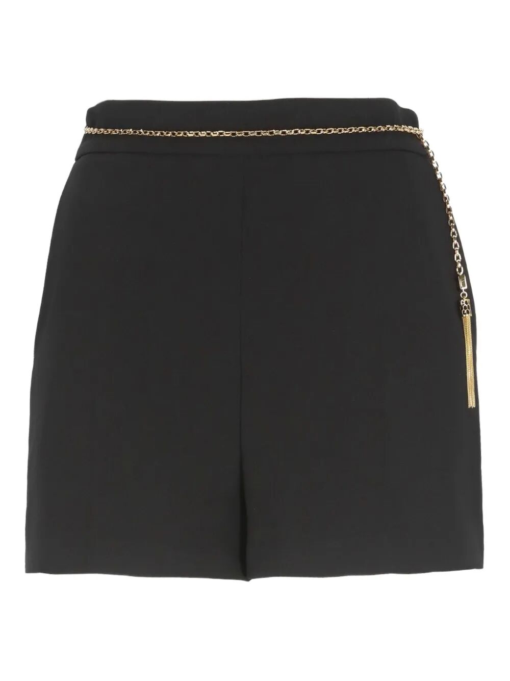ELISABETTA FRANCHI Lightweight Crepe Mini Shorts with Jewel Chain