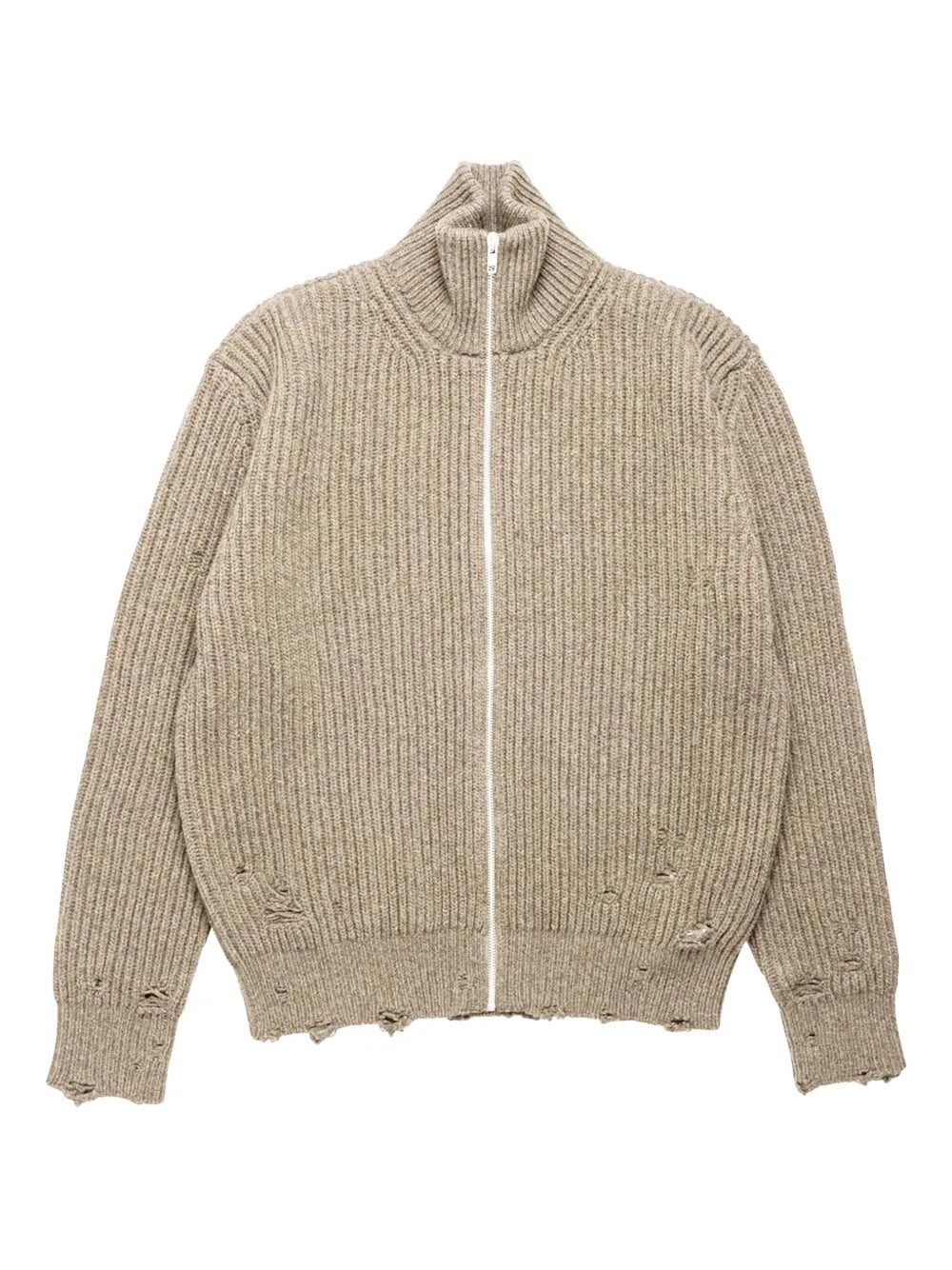 MM6 MAISON MARGIELA Elbow-Patch Cardigan with High Neck