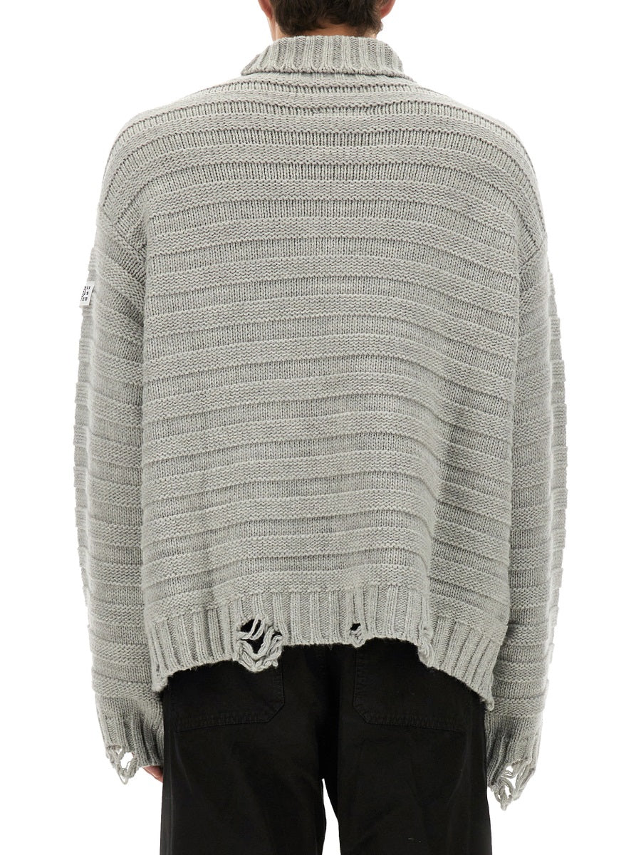 MM6 MAISON MARGIELA Wool Blend Pullover Sweater for Men - FW25 Collection