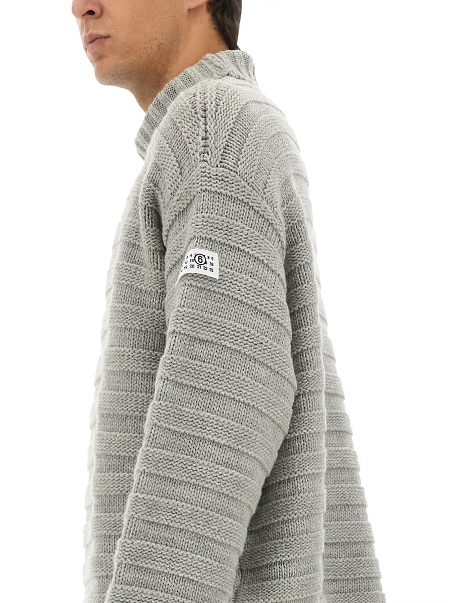 MM6 MAISON MARGIELA Wool Blend Pullover Sweater for Men - FW25 Collection