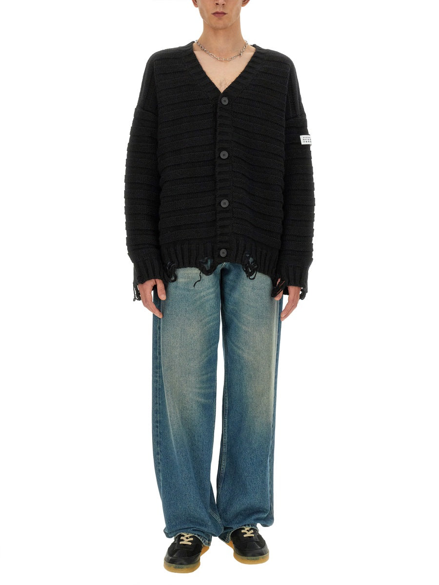 MM6 MAISON MARGIELA Men's Regular Fit Cardigan with V-Neck