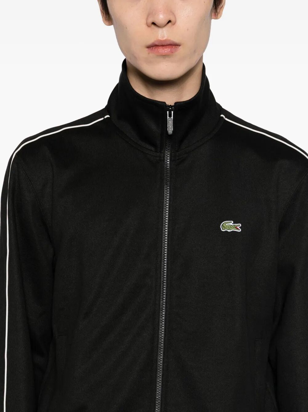 LACOSTE Piqué Zip-Up Track Jacket for Men - FW25