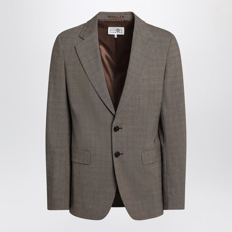MM6 MAISON MARGIELA Single-Breasted Wool Blend Jacket for Men - SS25