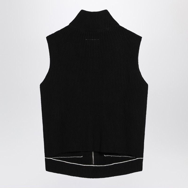 MM6 MAISON MARGIELA Zip Front Knit Gilet for Men - SS25