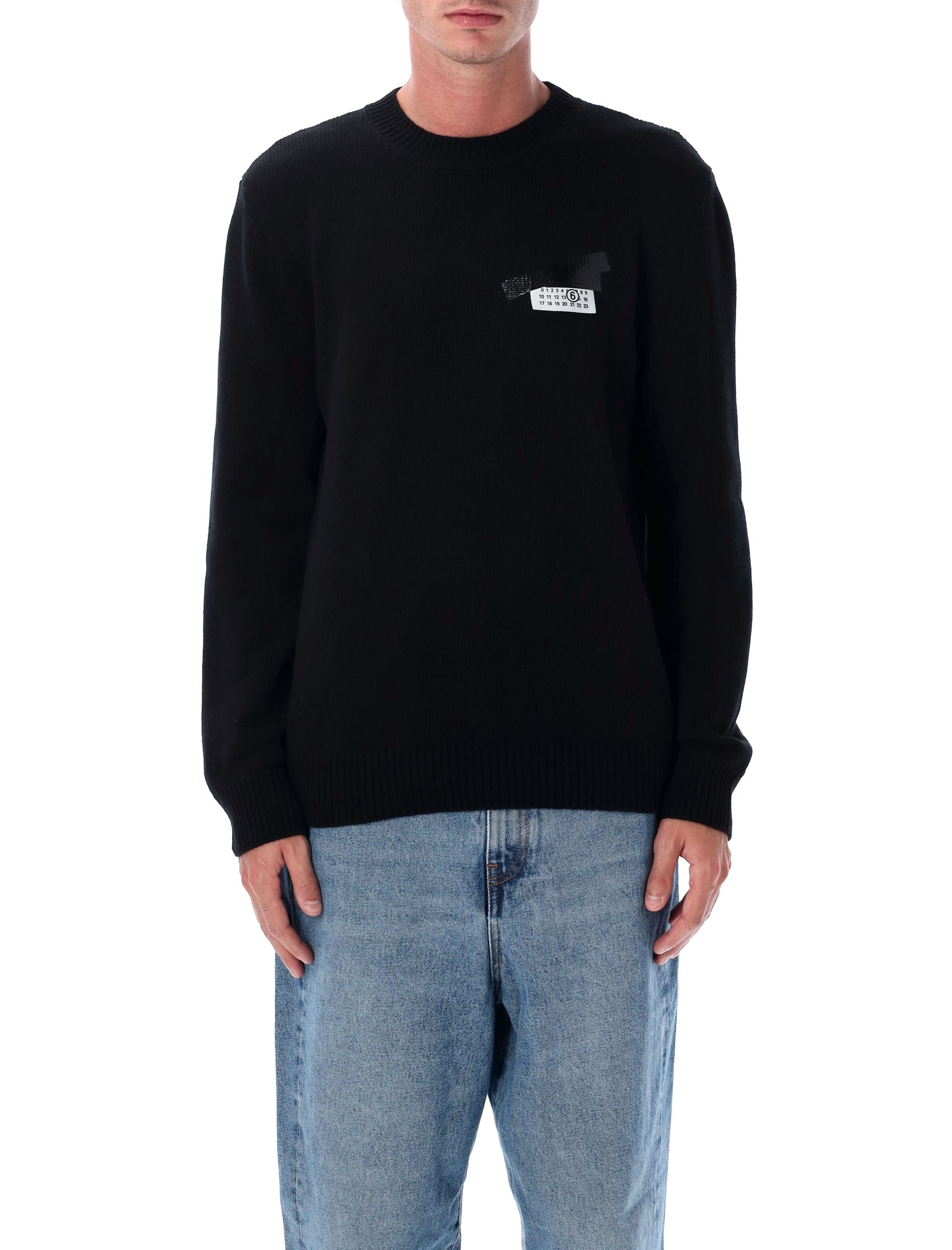 MM6 MAISON MARGIELA Wool Taped Label Crewneck Sweater - Size L