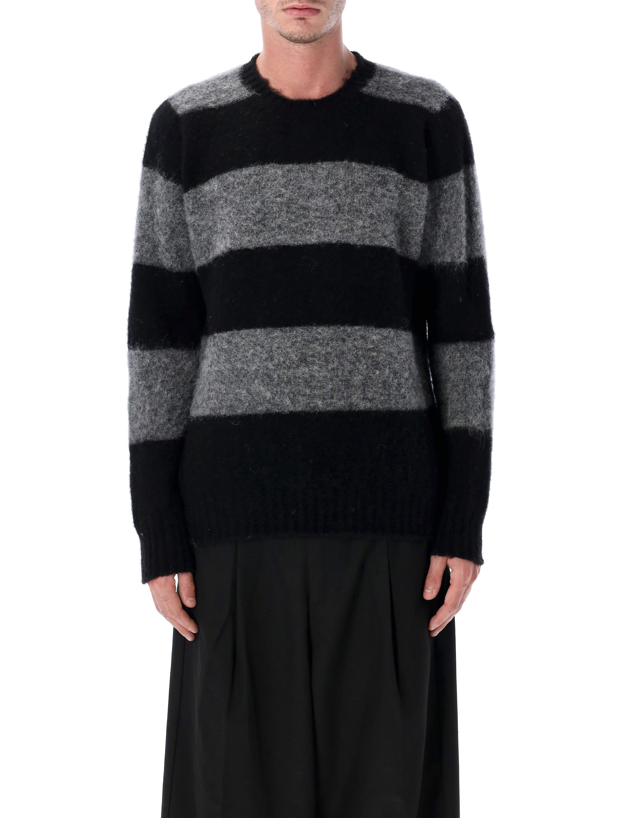 HOWLIN Men's Chunky Striped Wool Sweater - Relaxed Fit