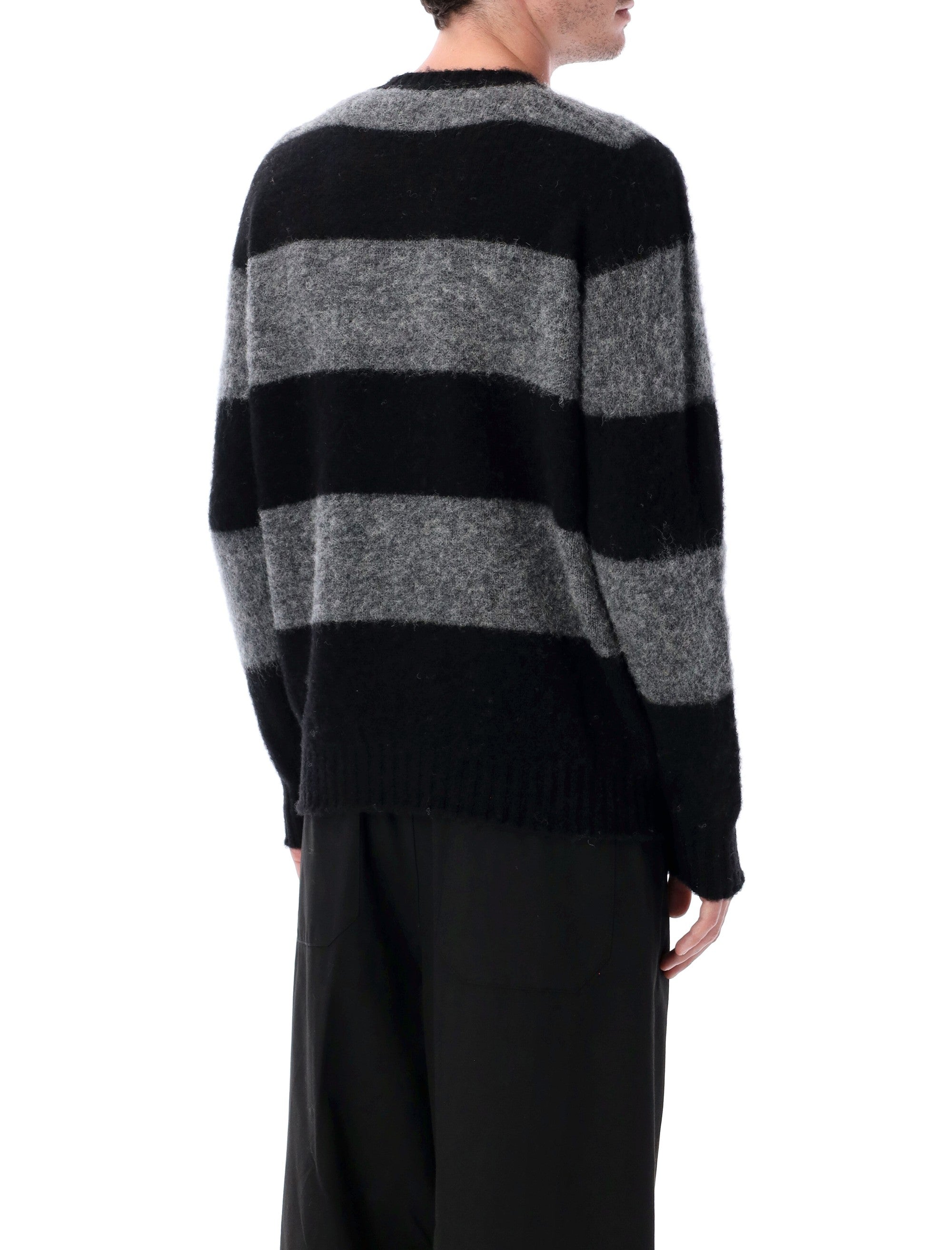 HOWLIN Men's Chunky Striped Wool Sweater - Relaxed Fit