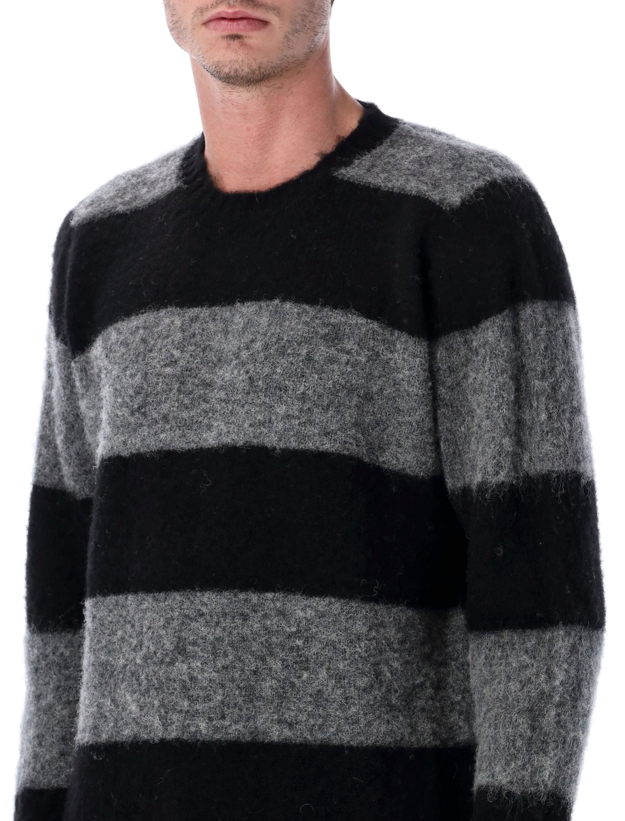 HOWLIN Men's Chunky Striped Wool Sweater - Relaxed Fit