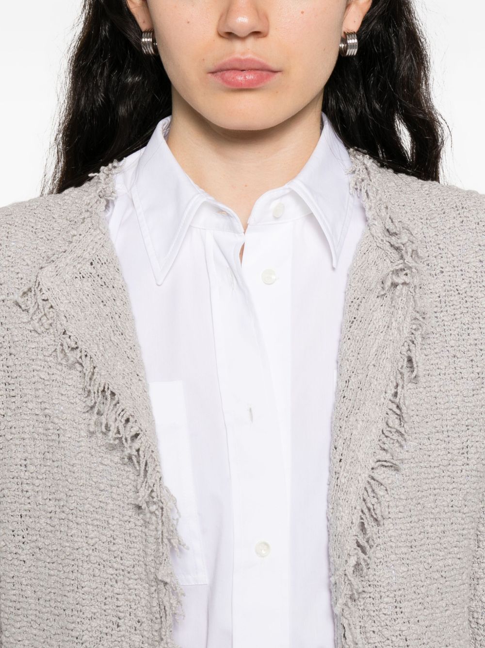 IRO Frayed Edge Scarf Lapel Jacket - Women’s Outerwear