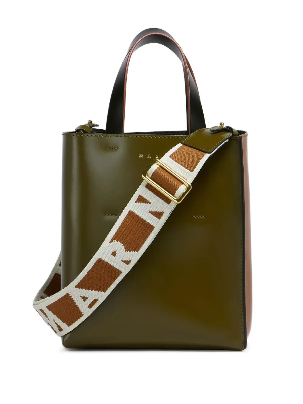 MARNI Color-Block Leather Tote Handbag