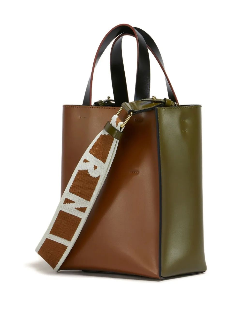 MARNI Color-Block Leather Tote Handbag