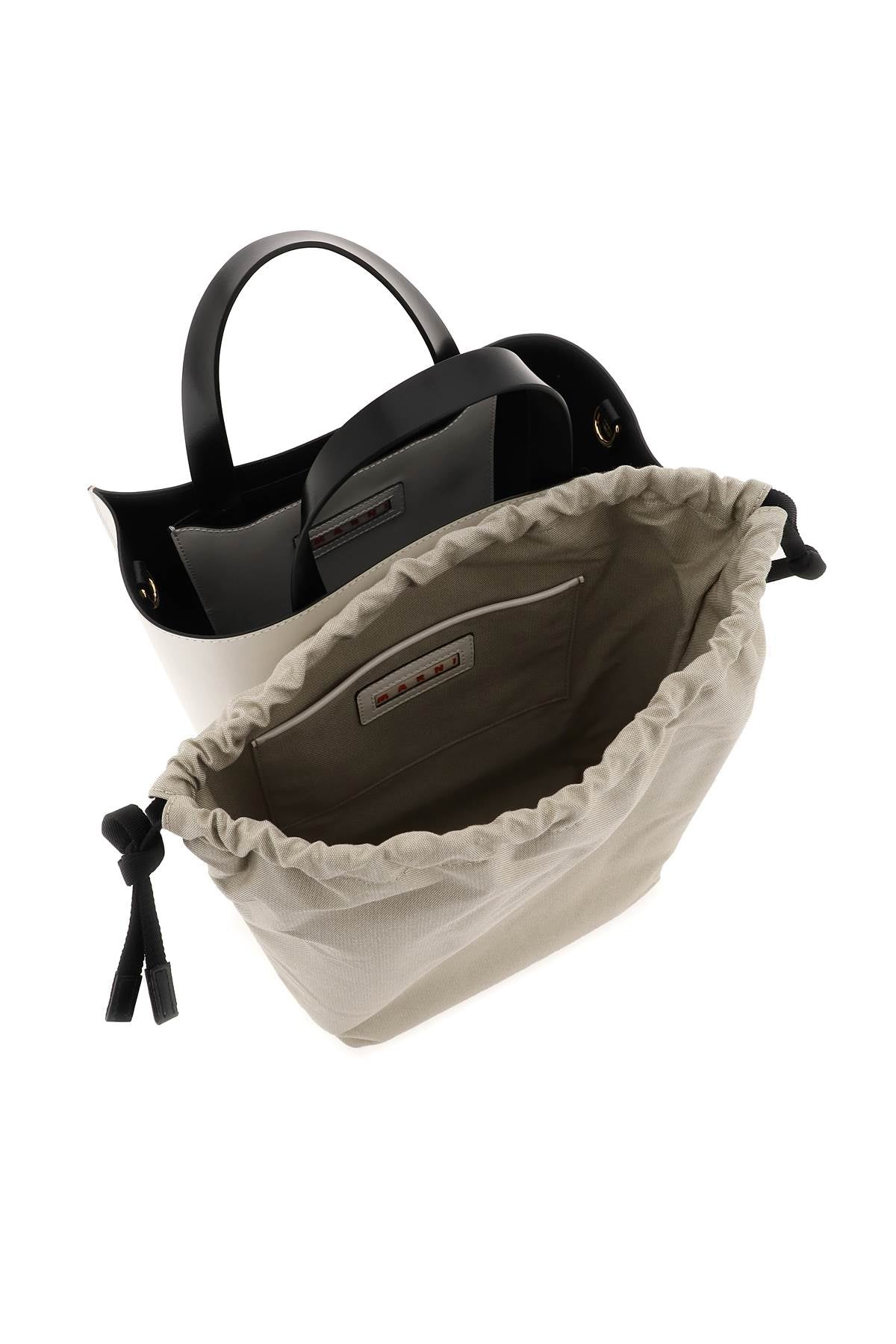 MARNI Mini Leather Shopping Tote Bag