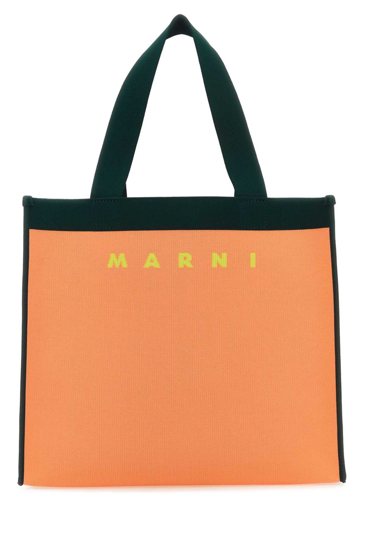 MARNI Two-Tone Jacquard Shopping Handbag