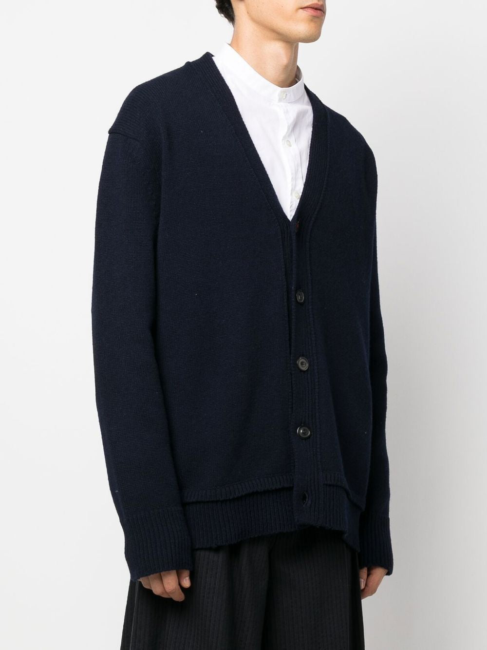 MAISON MARGIELA Wool Cardigan with Button Front Closure - Loose Fit