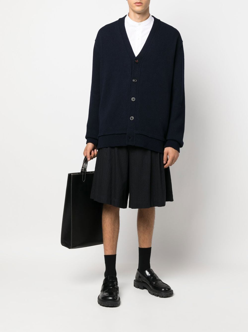 MAISON MARGIELA Wool Cardigan with Button Front Closure - Loose Fit