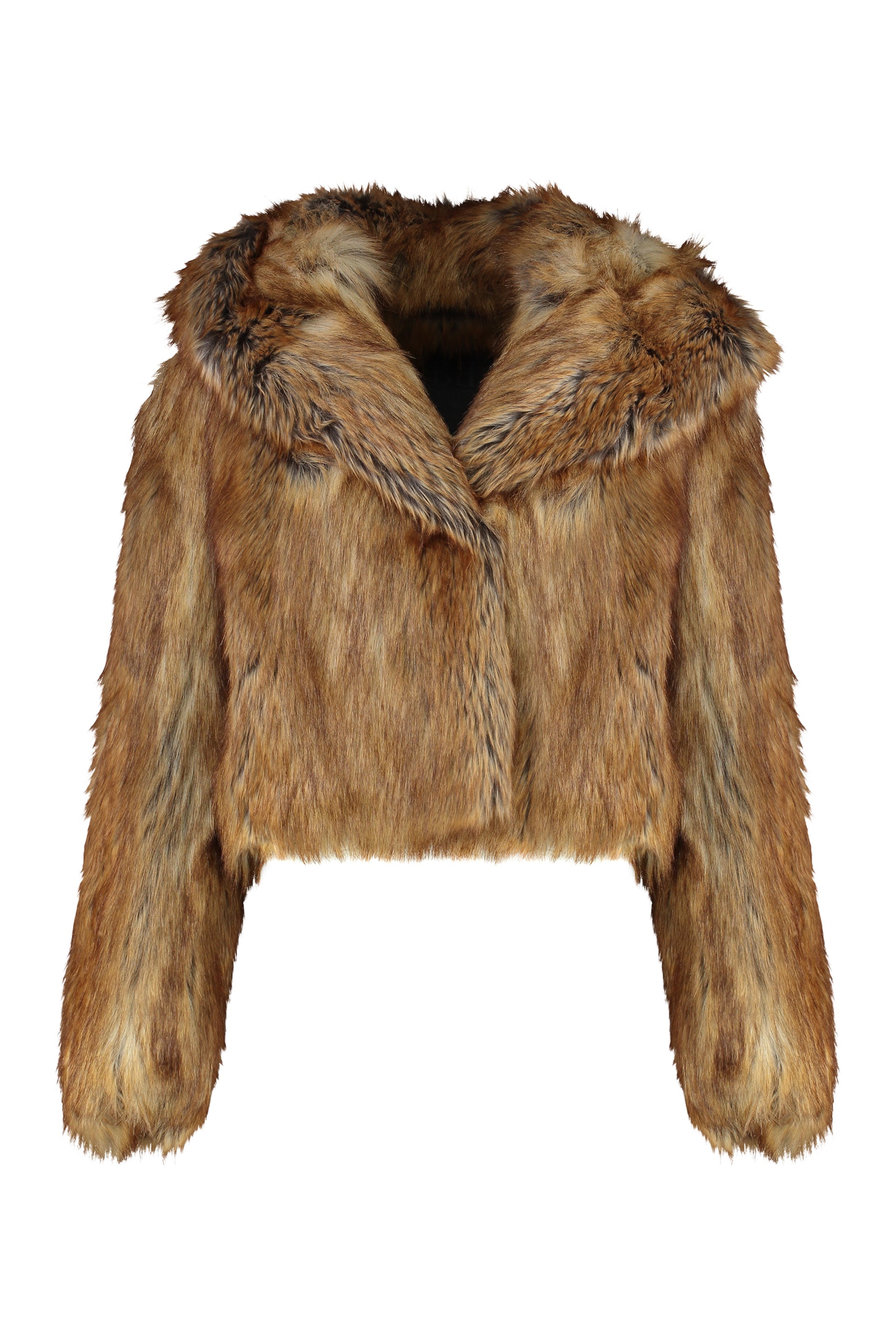 BB COUTURE Siberian Faux Fur Jacket with Lapel Collar
