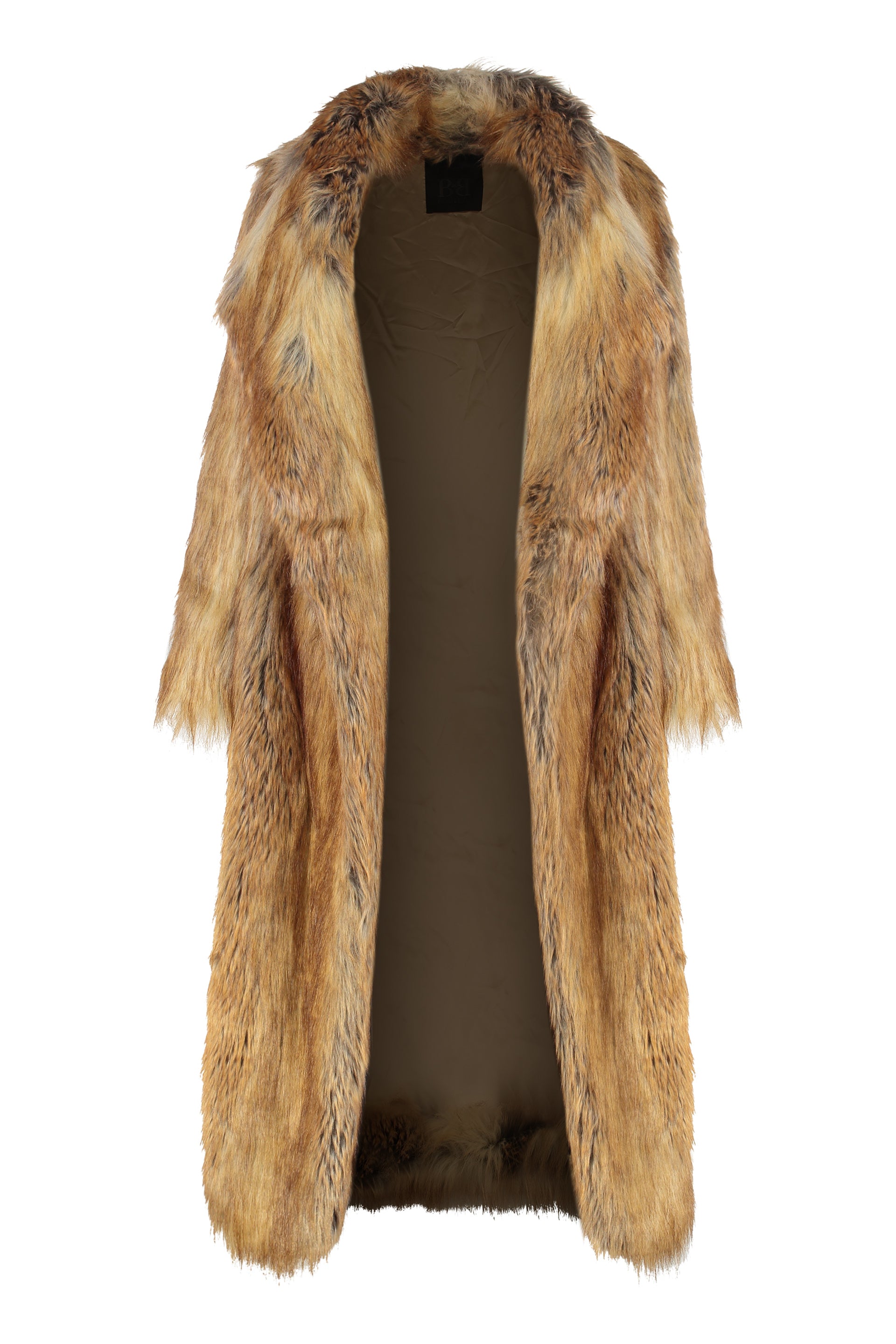 BB COUTURE Siberian Wood Faux Fur Jacket with Lapel Collar for Women