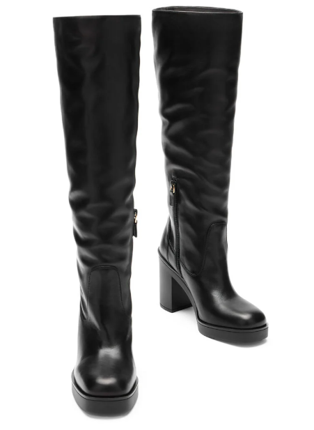 STUART WEITZMAN Sleek Leather Boots with Durable Outsole