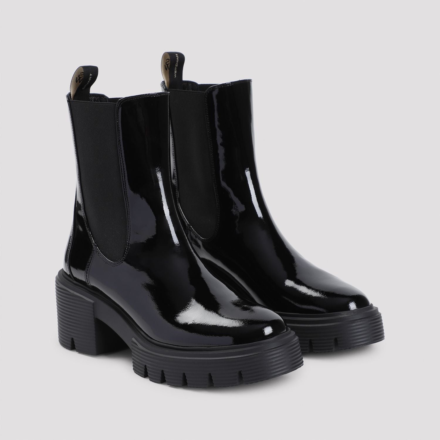 STUART WEITZMAN Mini Chelsea Boots with Elastic and Patent Leather - 6cm Heel Height