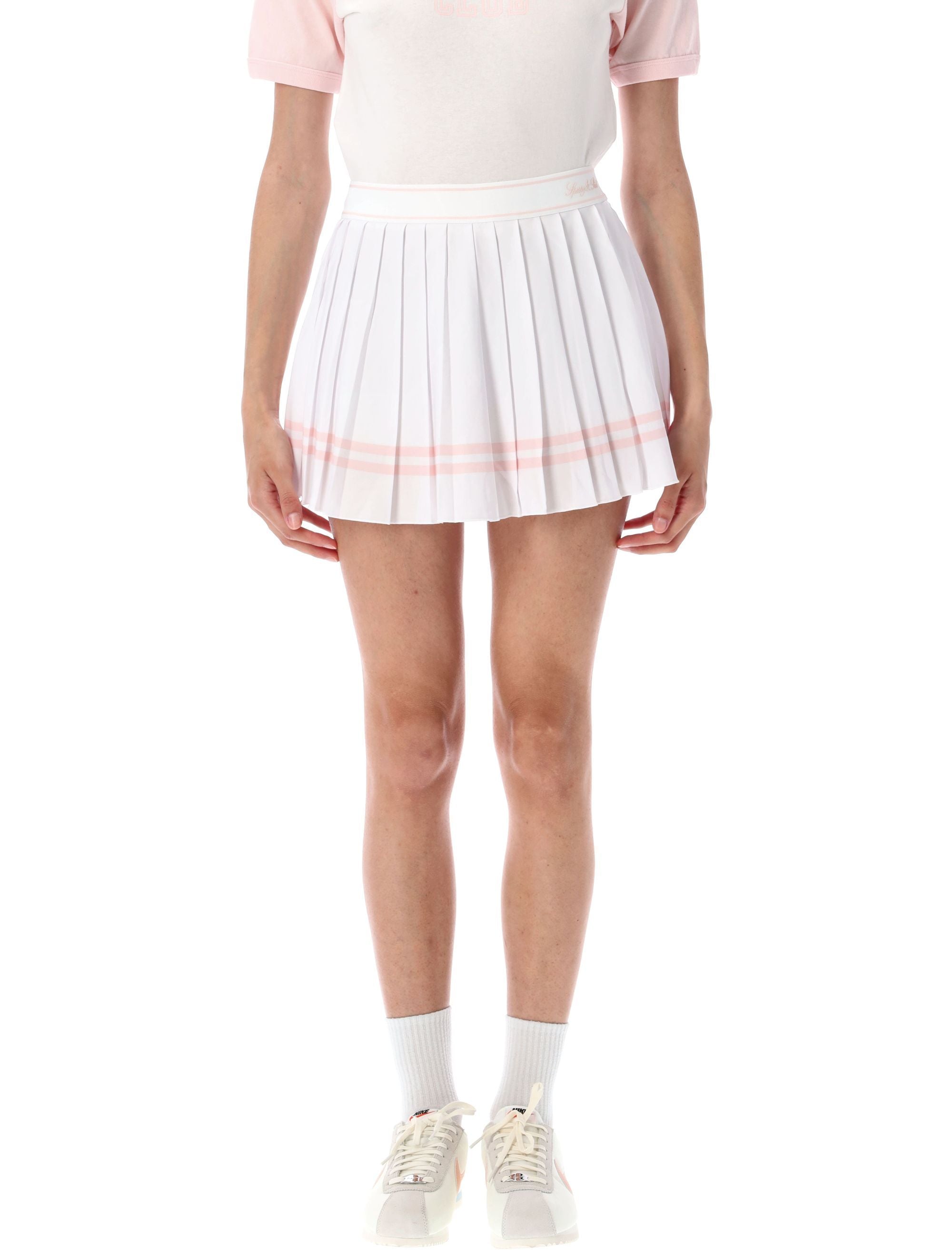 SPORTY & RICH Pleated Mini Skirt with Elastic Waistband - Size S