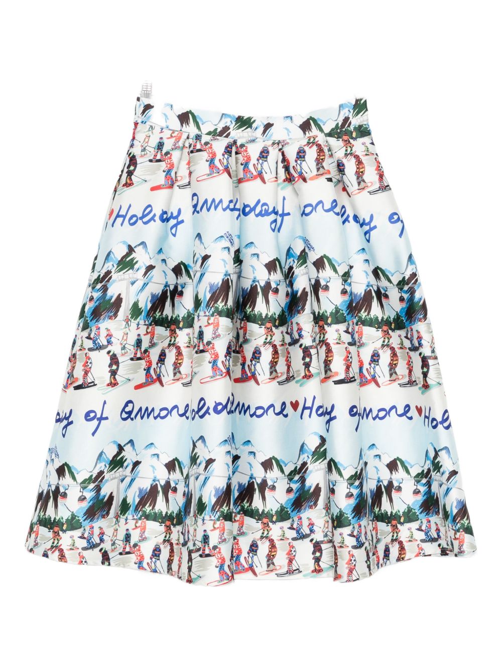 ALESSANDRO ENRIQUEZ Printed Midi Skirt with Pleat Detailing