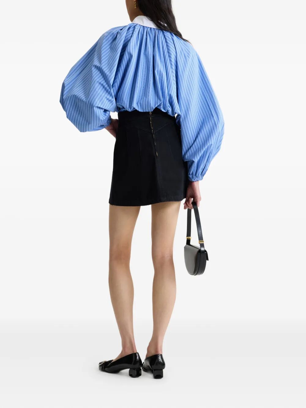 PATOU Organic Cotton Denim A-Line Mini Skirt