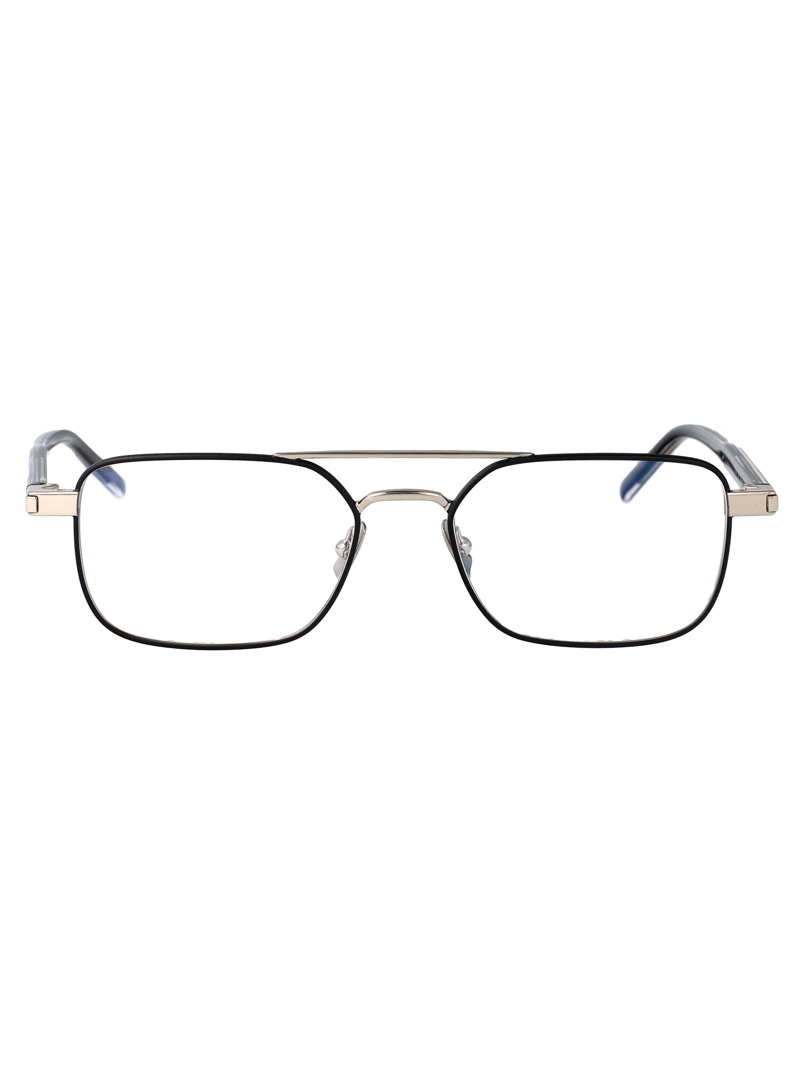 SAINT LAURENT Crystal-Accent Transparent Metal Glasses for Women