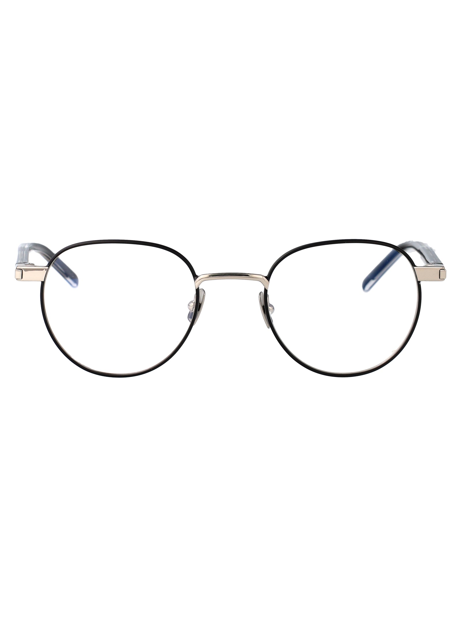 SAINT LAURENT Unisex Silver Crystal Transparent Mini Optical Glasses