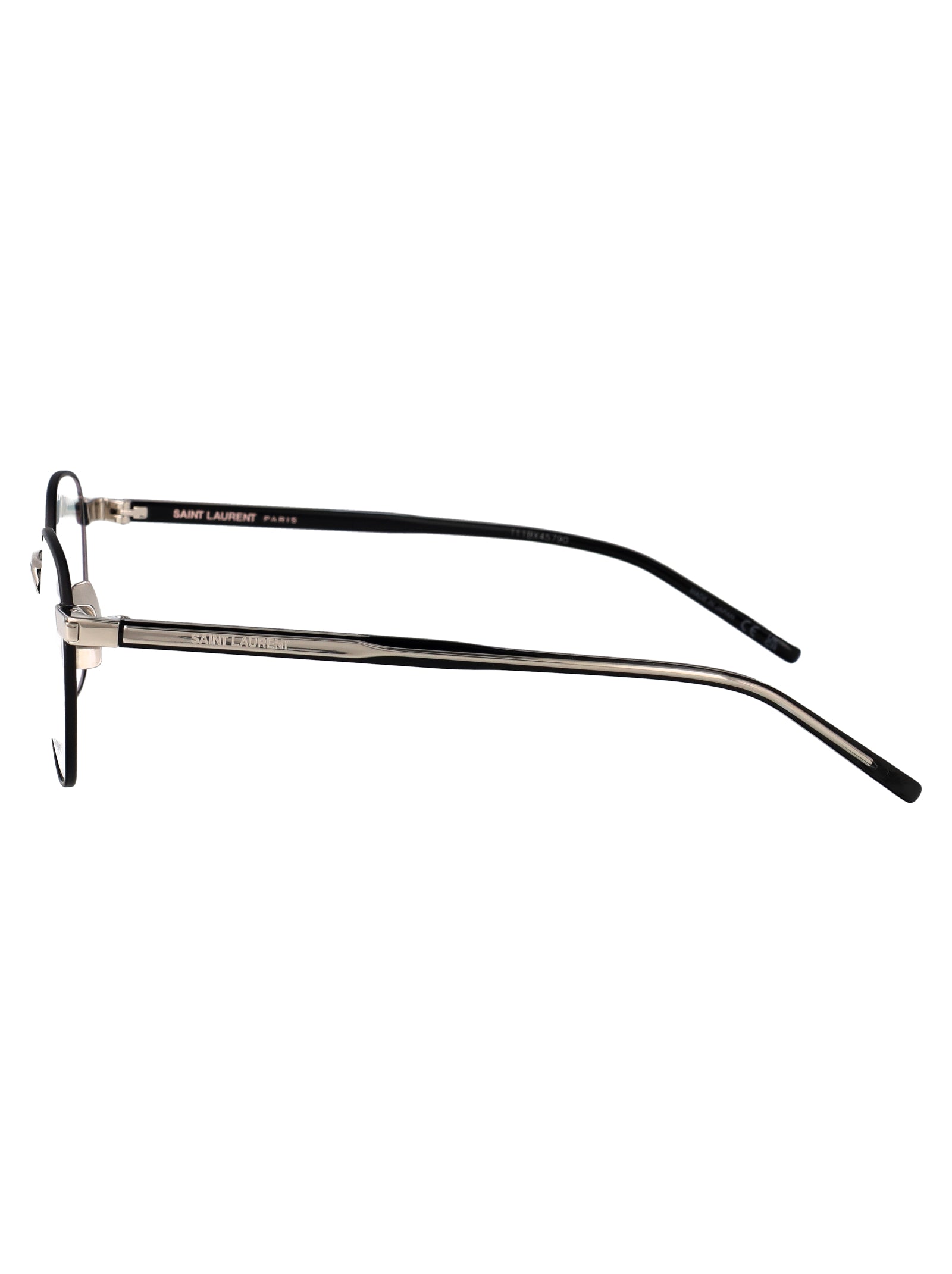 SAINT LAURENT Unisex Silver Crystal Transparent Mini Optical Glasses