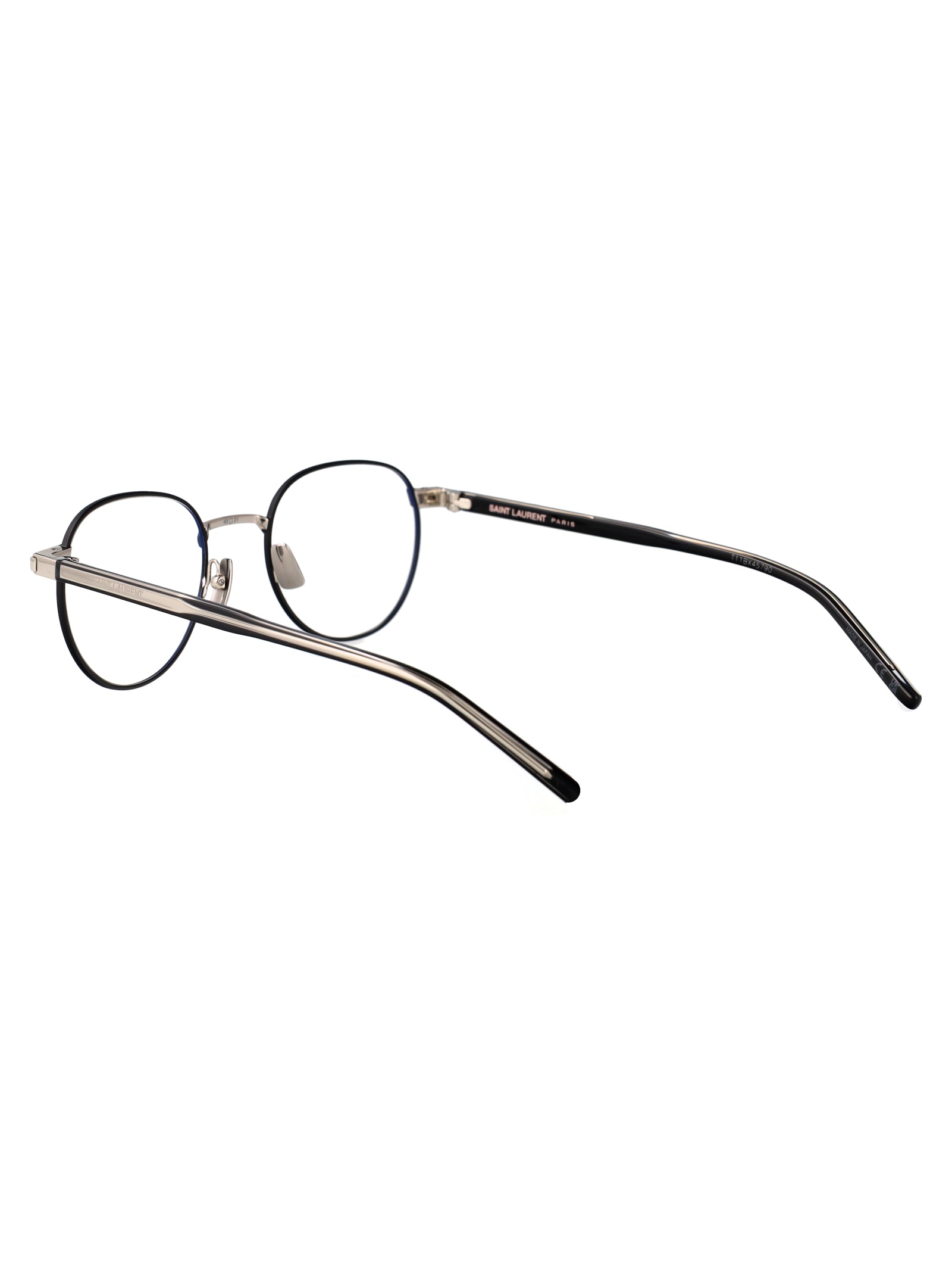 SAINT LAURENT Unisex Silver Crystal Transparent Mini Optical Glasses