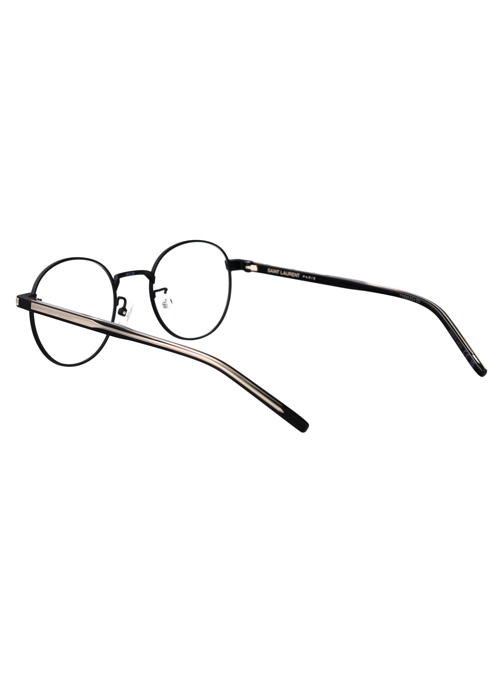 SAINT LAURENT Stylish Crystal-Transparent Metal Glasses