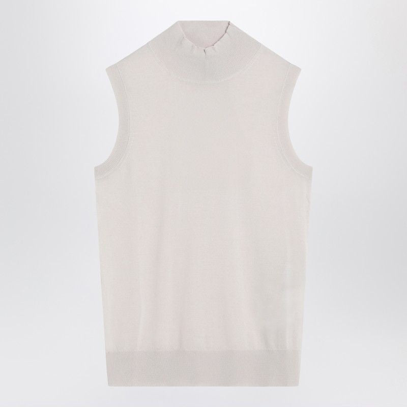 S MAX MARA Fitted High Collar Wool Gilet for Women