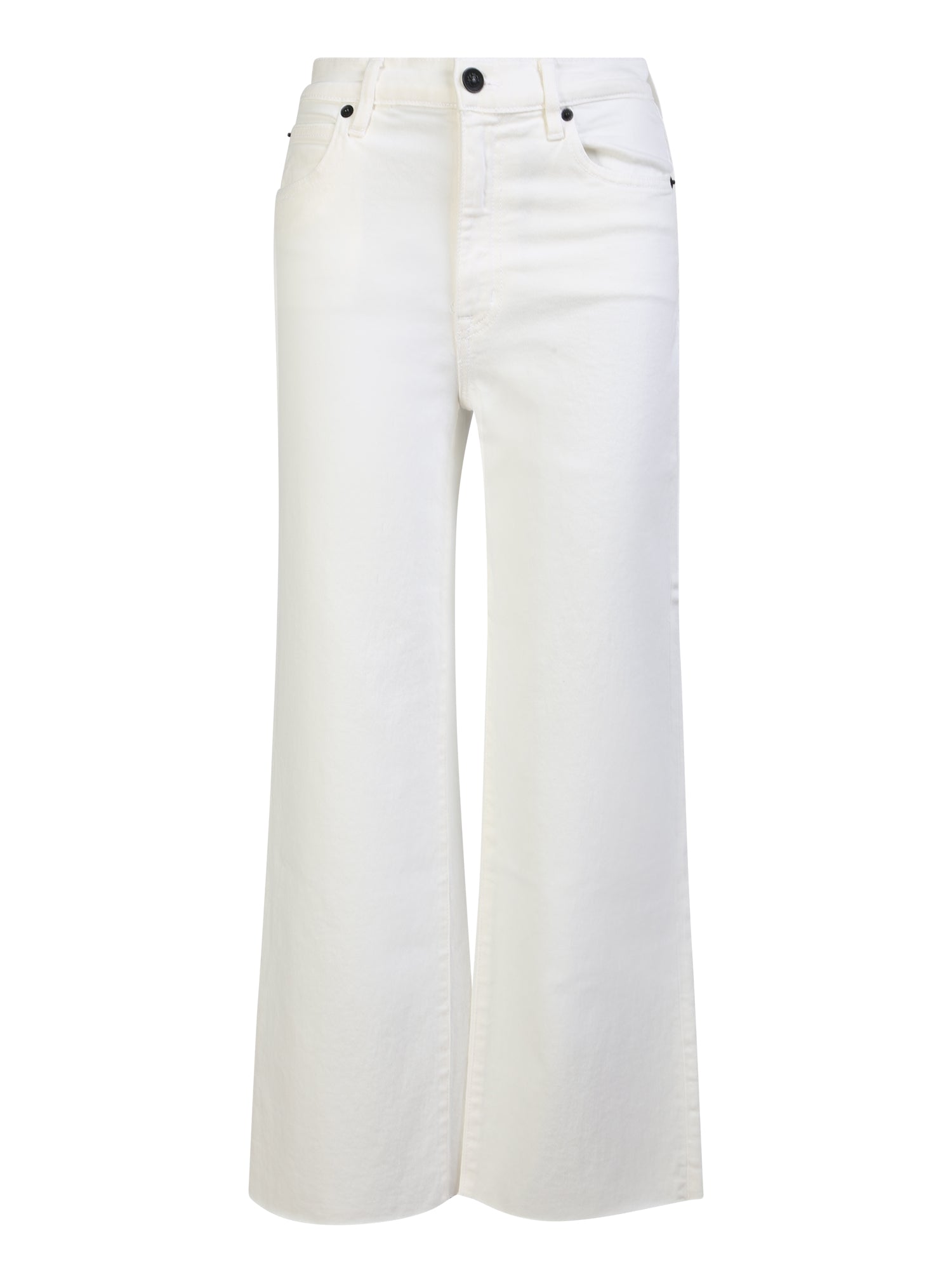 SLVRLAKE High Waist Wide Leg White Jeans