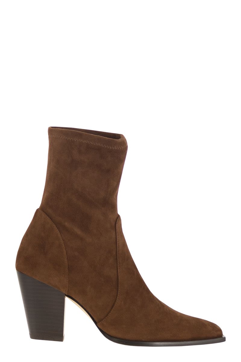STUART WEITZMAN Jolene Mini Suede Ankle Boots - 8.7 cm Cuban Heel